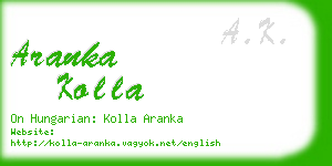 aranka kolla business card